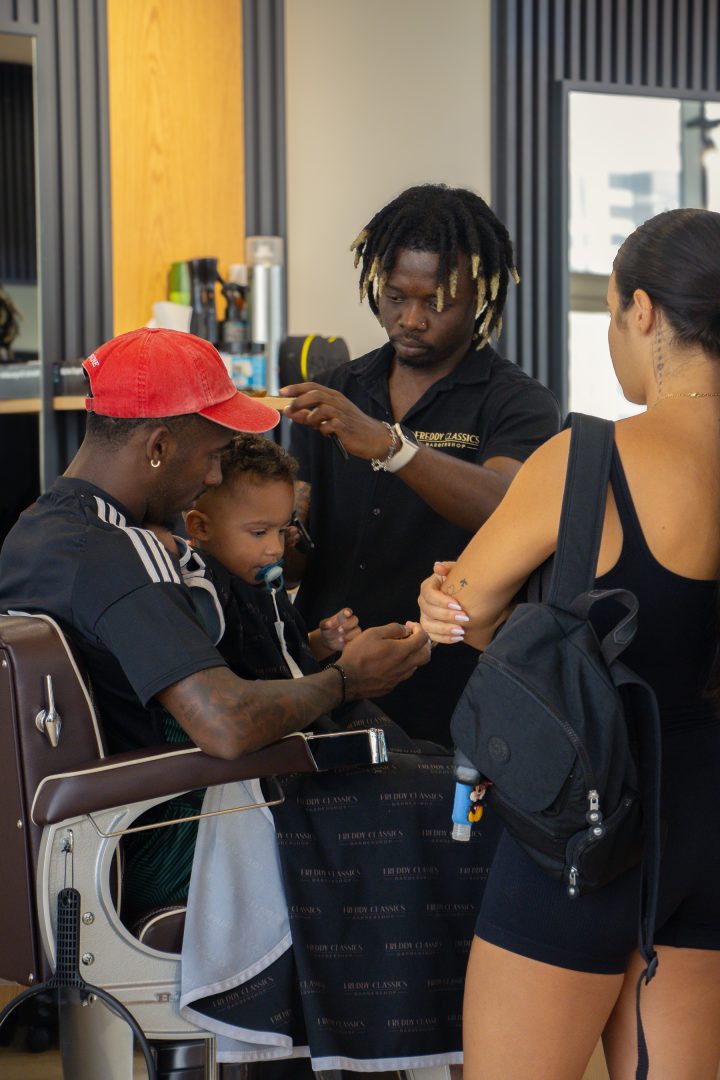 Kids haircut in Dubai Internet City at Freddy Classics
